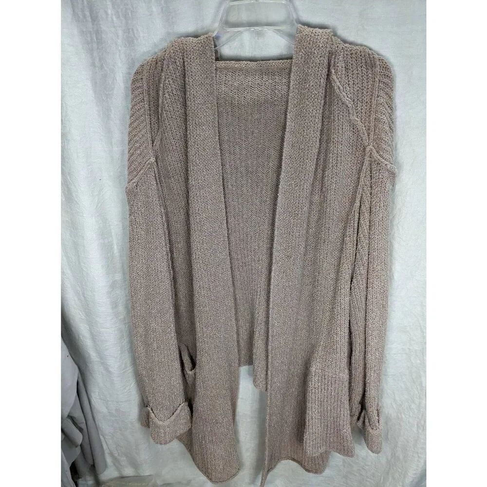 Free People Oversized Open Cardigan Shrug Sweater Cream Beige Tan Boho XS S